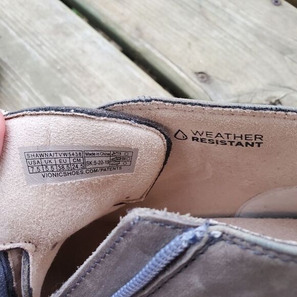 Vionic Orthaheel Shawna Slate Gray Casual Boot Waterproof High Top Sneakers 7.5 - Picture 8 of 9